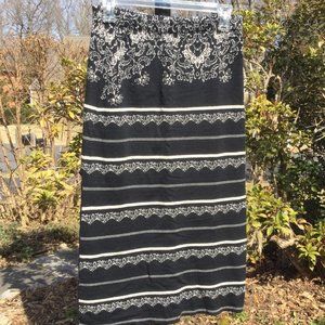 Free People Multi-Layer Floaral Long Knit Skirt